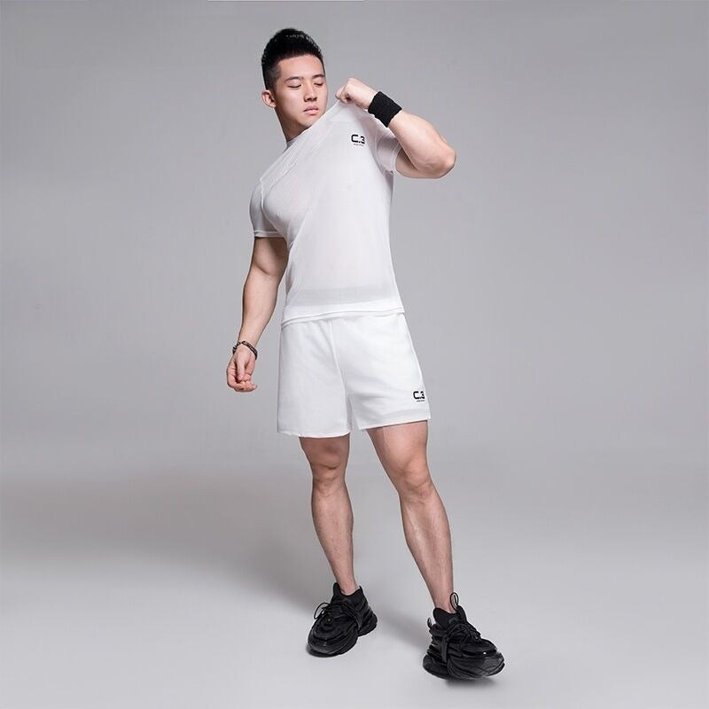 Men's High Elastic Transparent Gym T-shirt