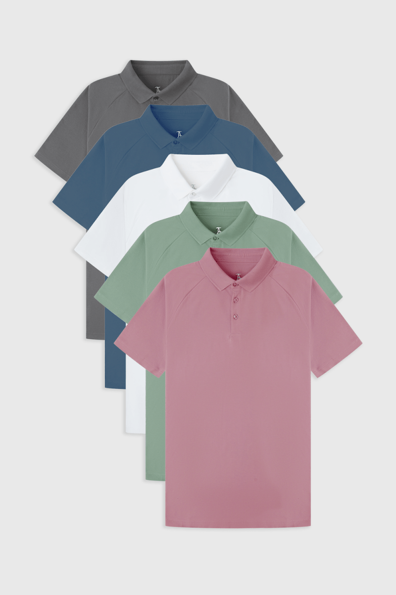 Muscle Fit Pastels Polo Shirt 5-Pack