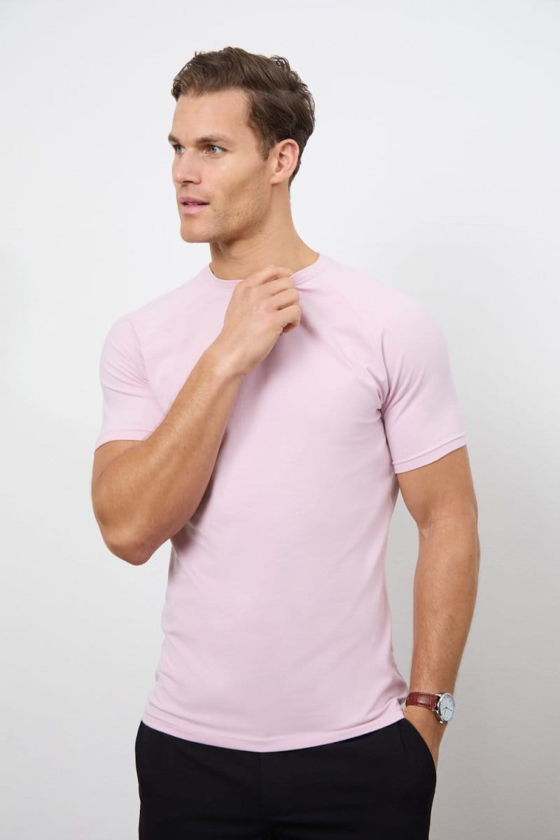 7 Pack Muscle Fit Crew Neck T-Shirt in Mint/ Soft Blue/ Pink/ Lemon/ Lilac/ White/ Pale Blue