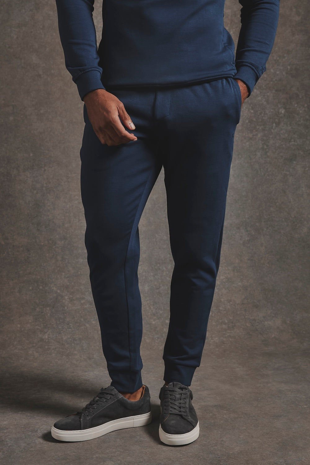 Interlock Sweat Jogger in Navy