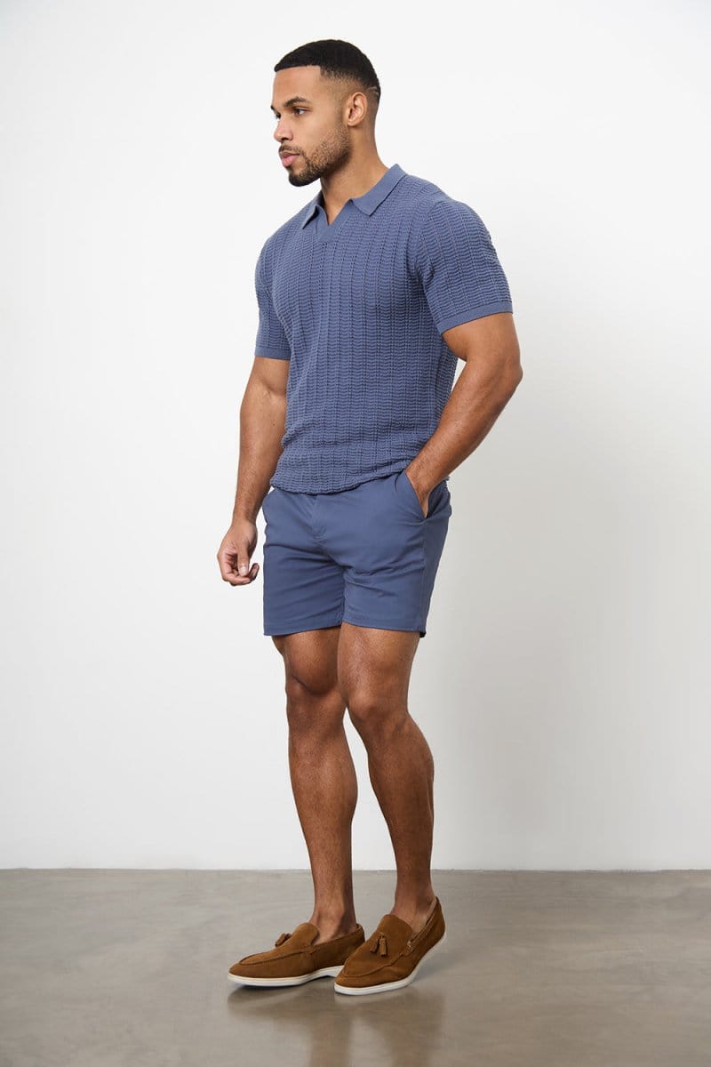 Muscle Fit Chino Shorts - Shorter Length in Airforce