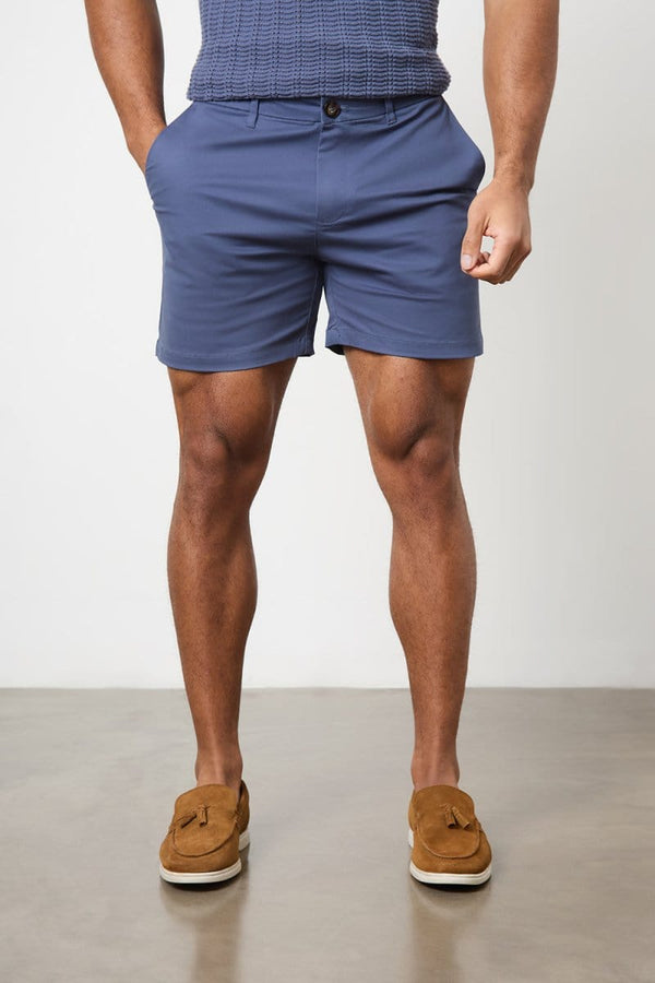 Muscle Fit Chino Shorts - Shorter Length in Airforce