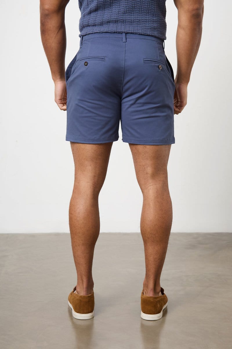 Muscle Fit Chino Shorts - Shorter Length in Airforce