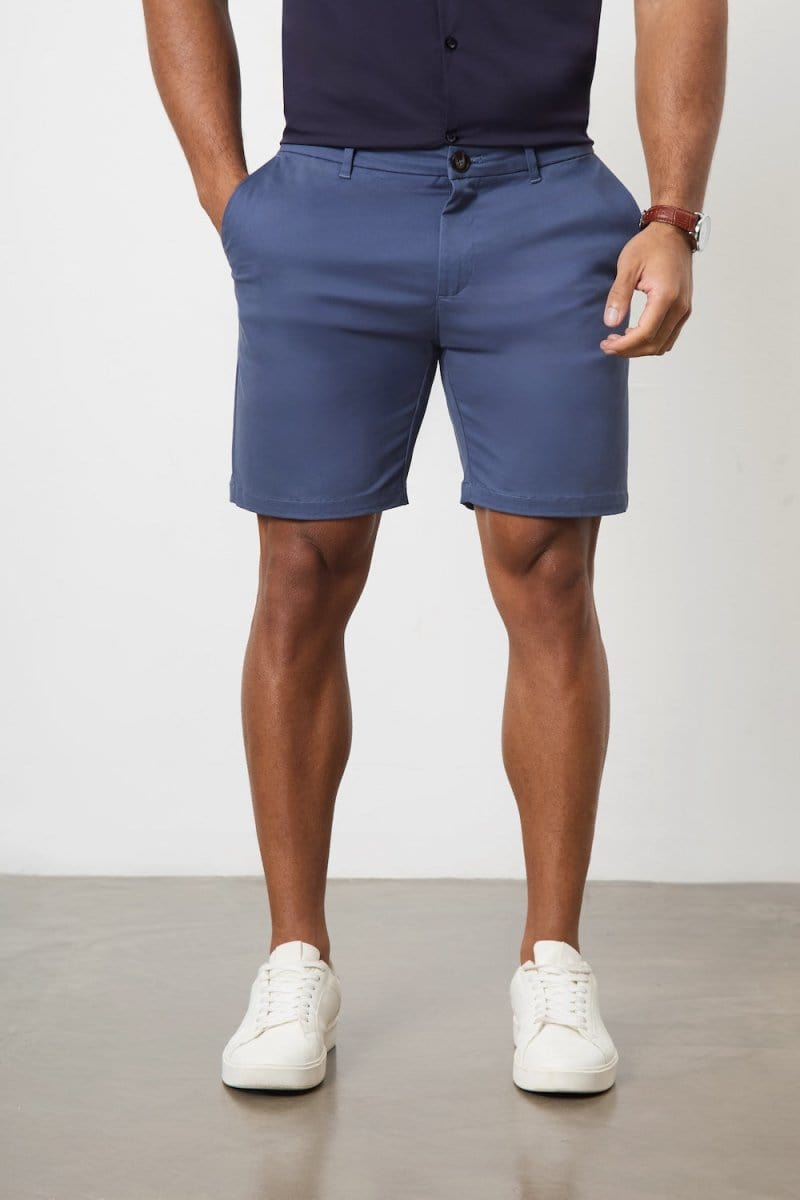 Muscle Fit Chino Shorts in Airforce