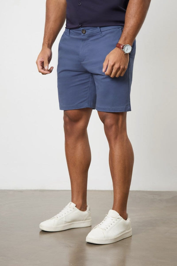 Muscle Fit Chino Shorts in Airforce