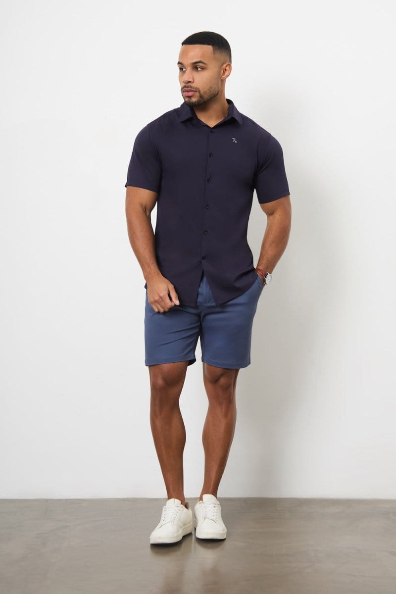 Muscle Fit Chino Shorts in Airforce