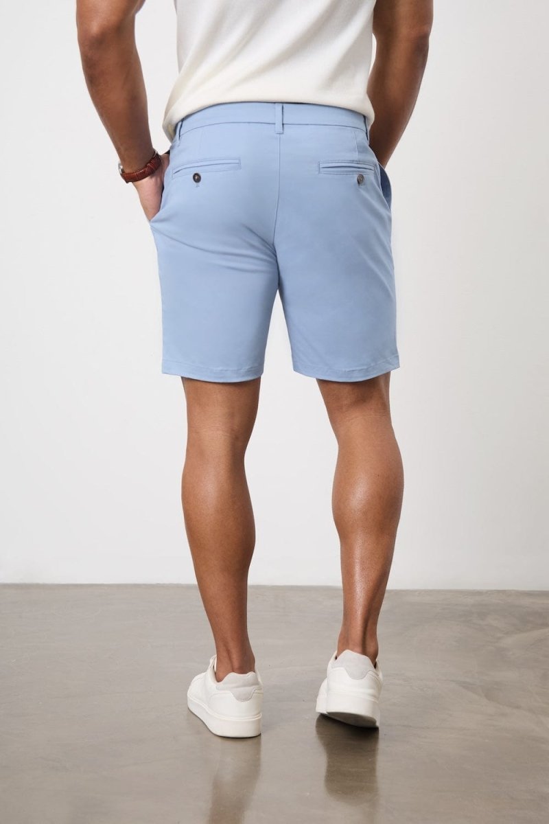 Muscle Fit Chino Shorts in Light Blue