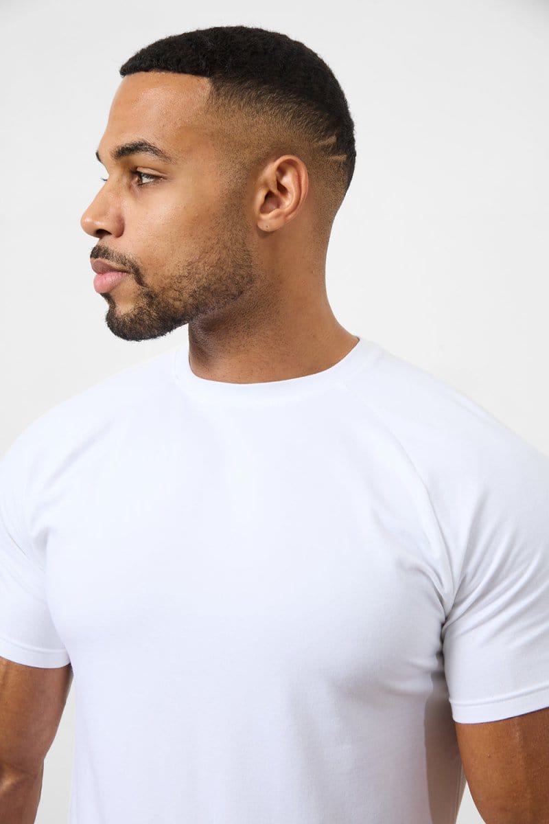 3 Pack Muscle Fit Crew Neck T-Shirt in Sage/ White/ Sand