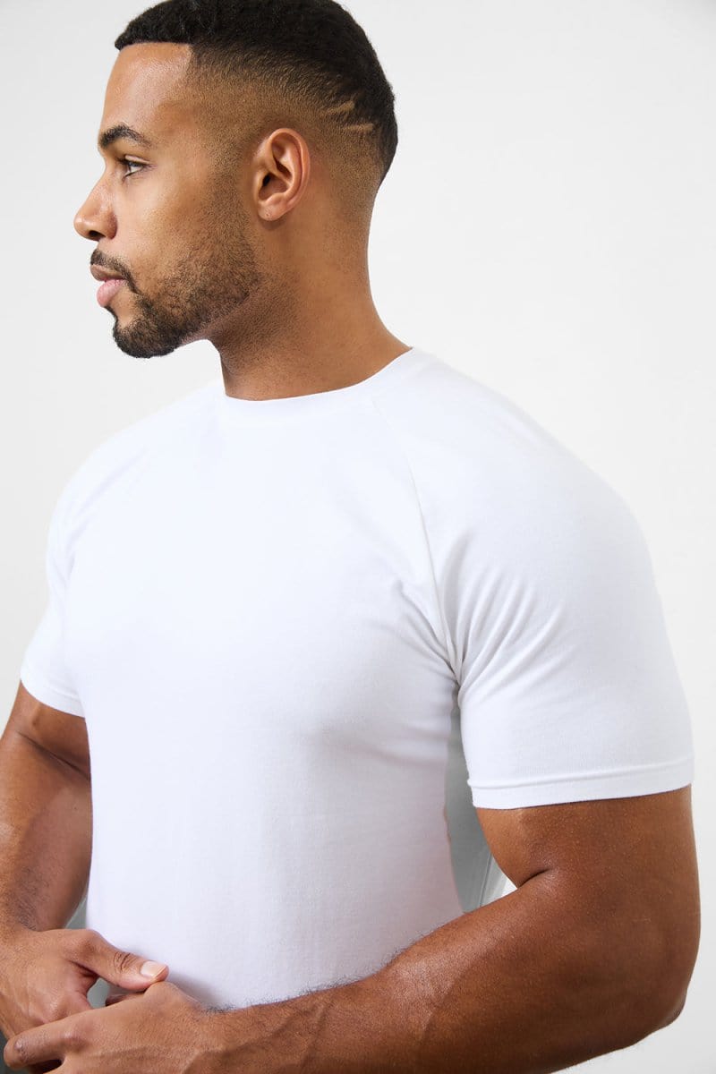 3 Pack Muscle Fit Crew Neck T-Shirt in White