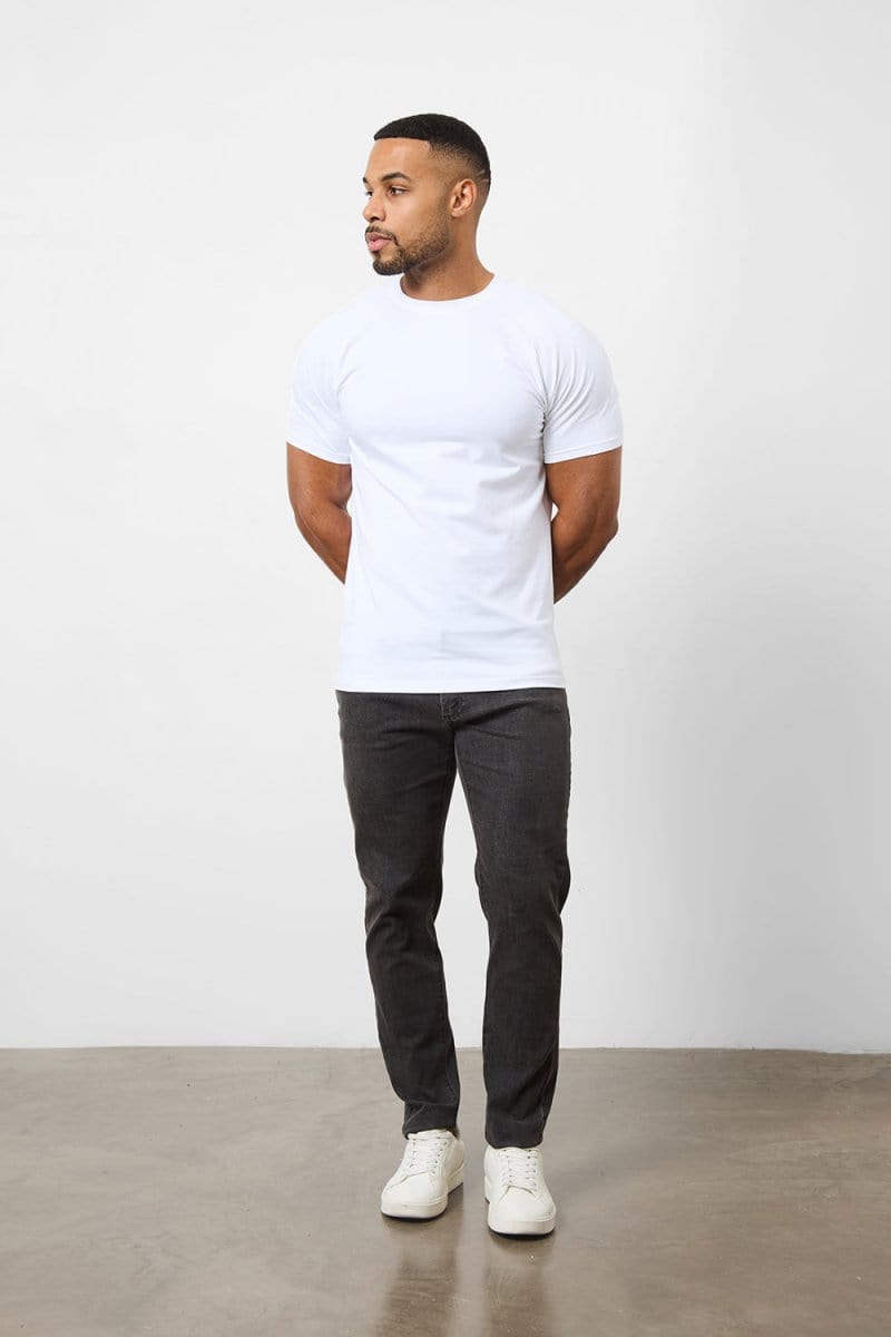 3 Pack Muscle Fit Crew Neck T-Shirt in White