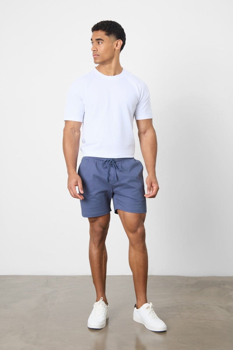 Muscle Fit Drawstring Chino Short - Shorter Length in Airforce