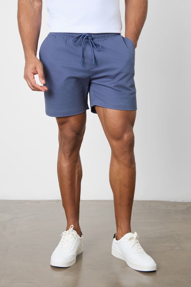 Muscle Fit Drawstring Chino Short - Shorter Length in Airforce