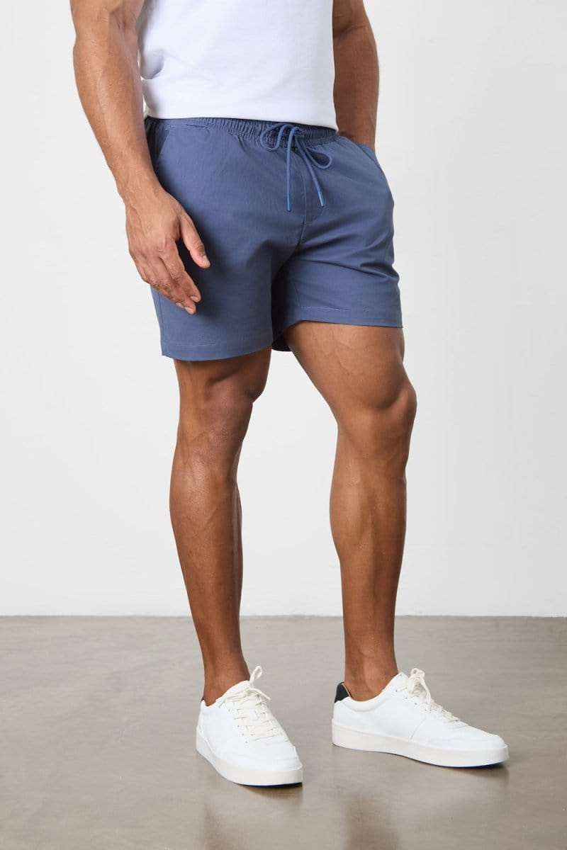 Muscle Fit Drawstring Chino Short - Shorter Length in Airforce