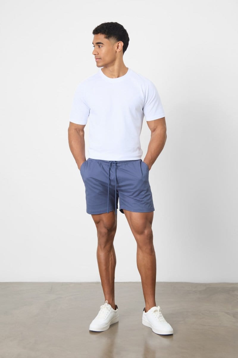 Muscle Fit Drawstring Chino Short - Shorter Length in Airforce