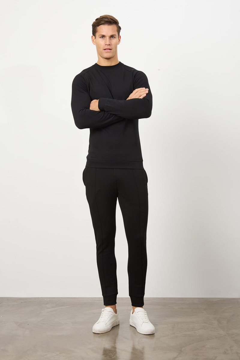 Interlock Crew Neck Sweat in Black