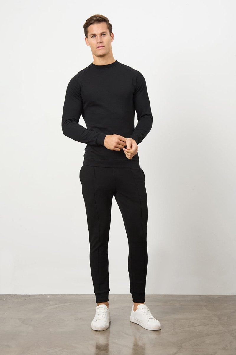 Interlock Crew Neck Sweat in Black