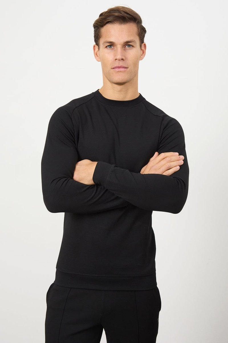 Interlock Crew Neck Sweat in Black