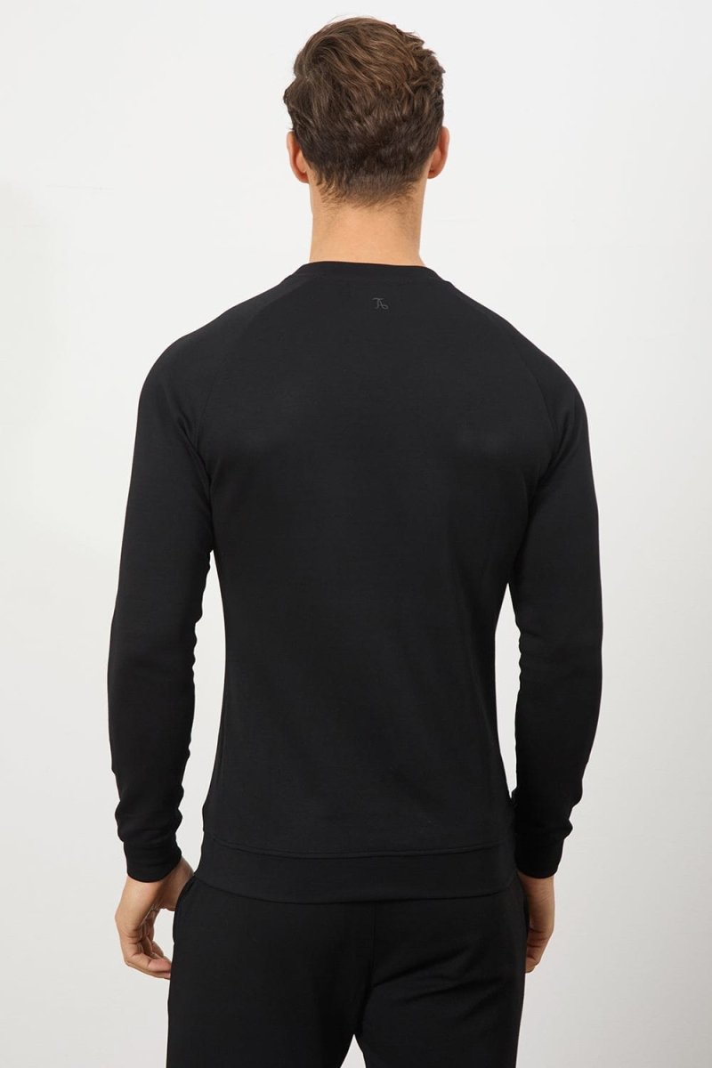 Interlock Crew Neck Sweat in Black