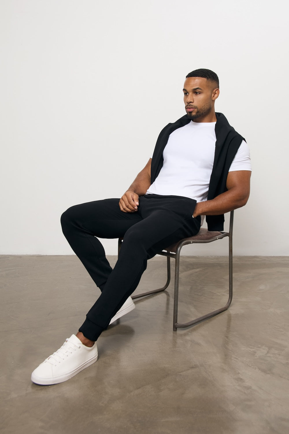Interlock Sweat Jogger in Black