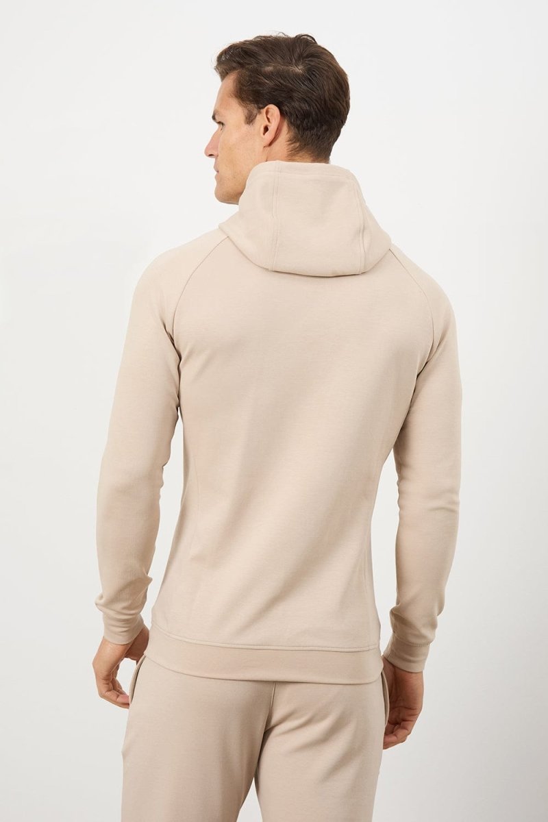 Interlock Hoodie Sweat in Stone