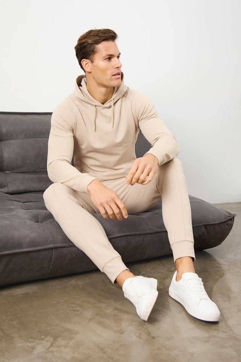 Interlock Sweat Jogger in Stone